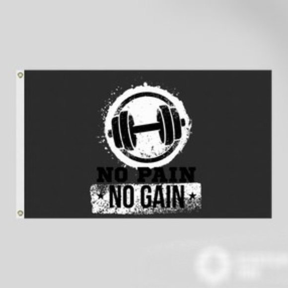No Pain No Gain Full Color 5' x 3' One Sided Flag - Picture 1 of 1